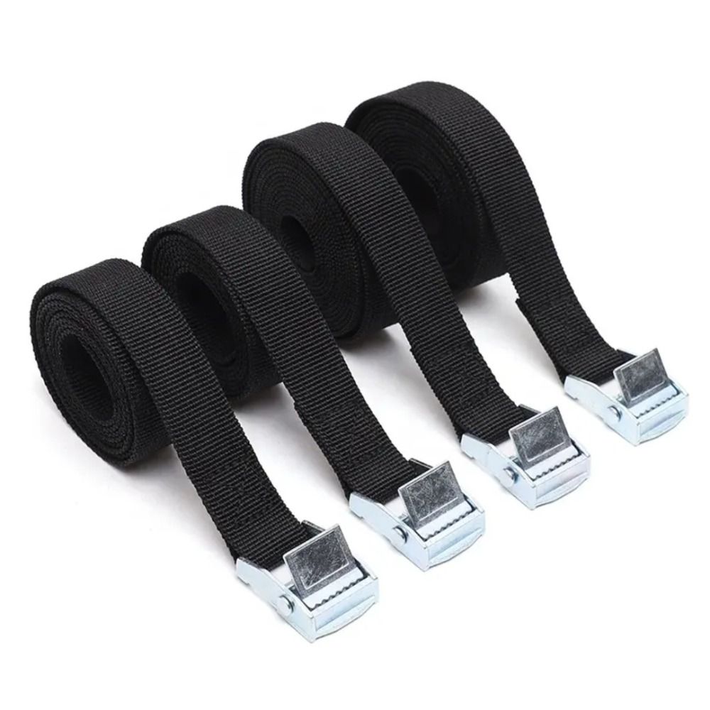 Travel Accessories Luggage Straps - Tali Pengikat Hitam dengan Gesper Logam,