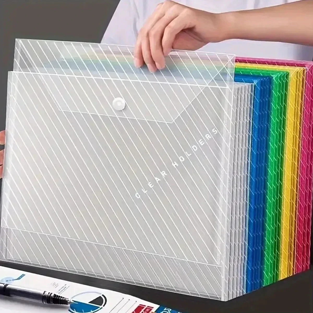 Document Organizer Folder - 10/5 Buah Kantong File Folder Transparan