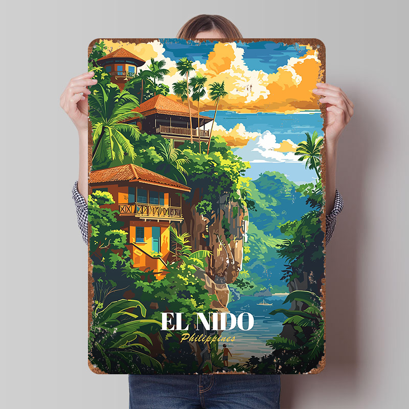 Travel Accessories Philippines - Poster Perjalanan El Nido Filipina, Papan