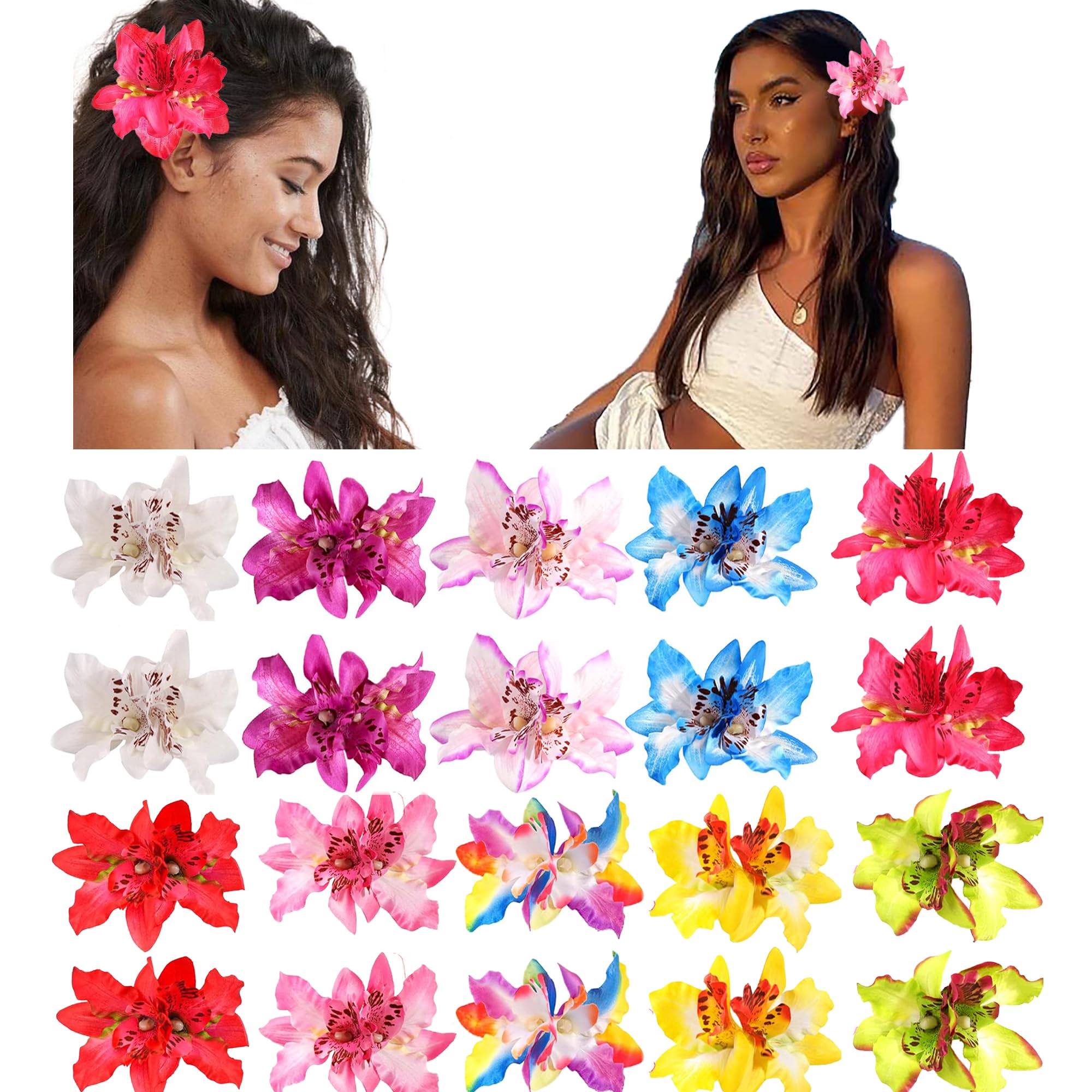 Travel Accessories Hawaii - 2 Buah Jepit Rambut Bunga Anggrek
