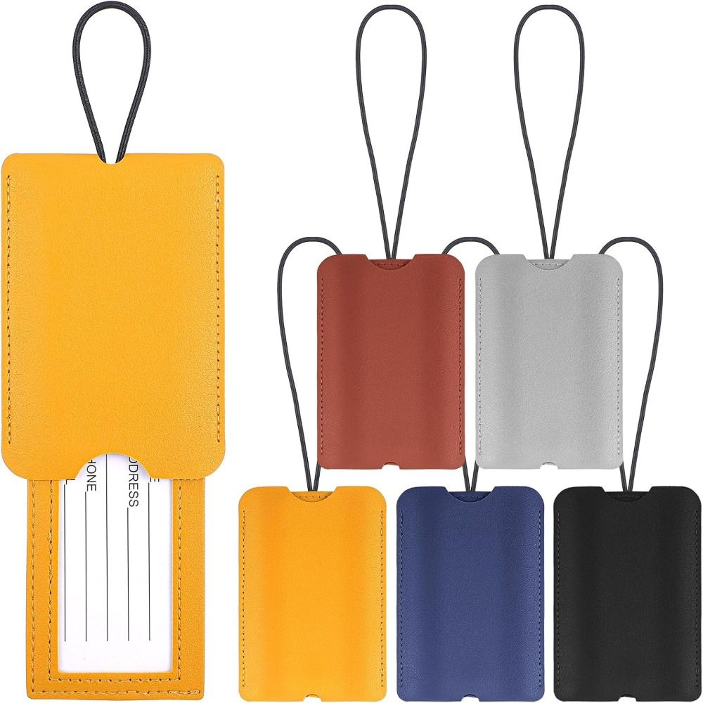 Travel Accessories Luggage Straps - Label Bagasi Kulit PU Warna Merah