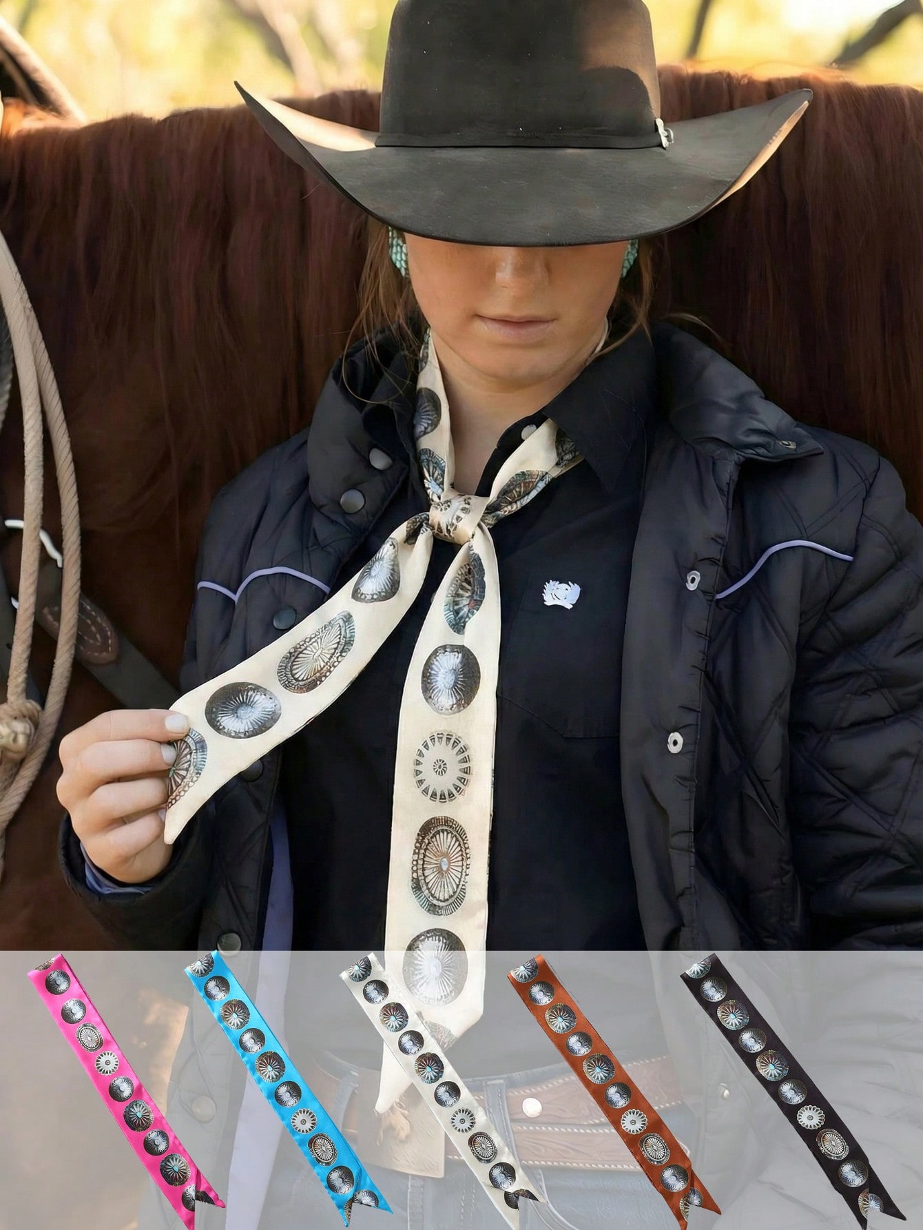 Travel Accessories Neck - 1pc Syal/Sash Gaya Koboi Barat, Syal