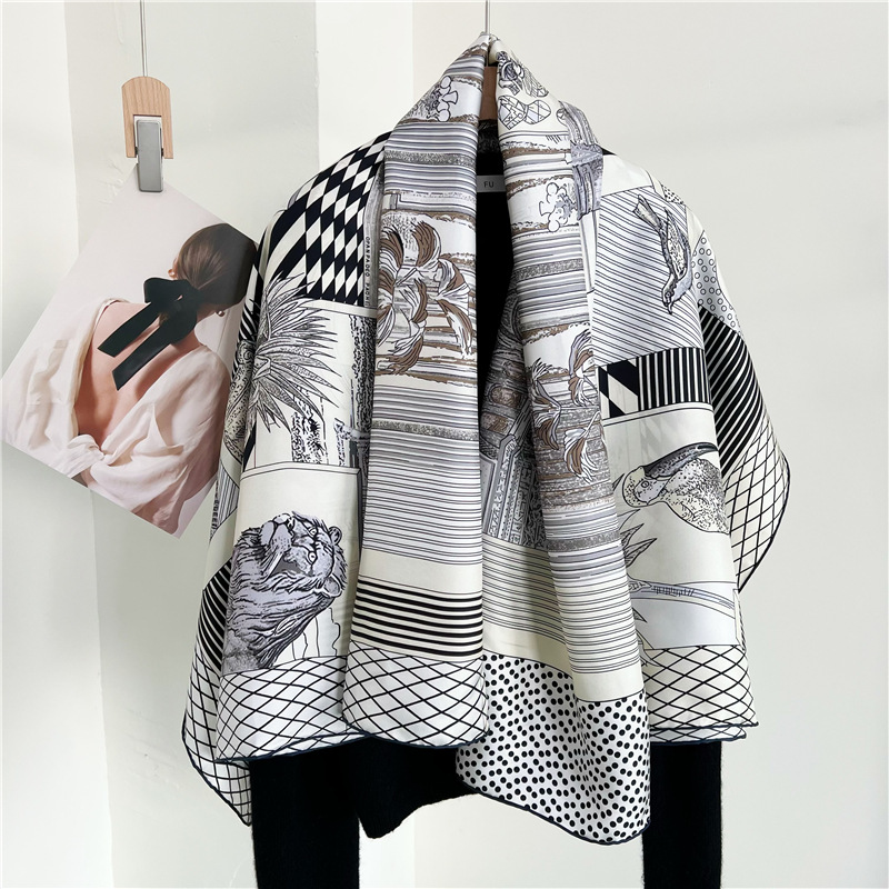 Travel Accessories Neck - Syal Sutra Besar Bermerek Desainer dengan