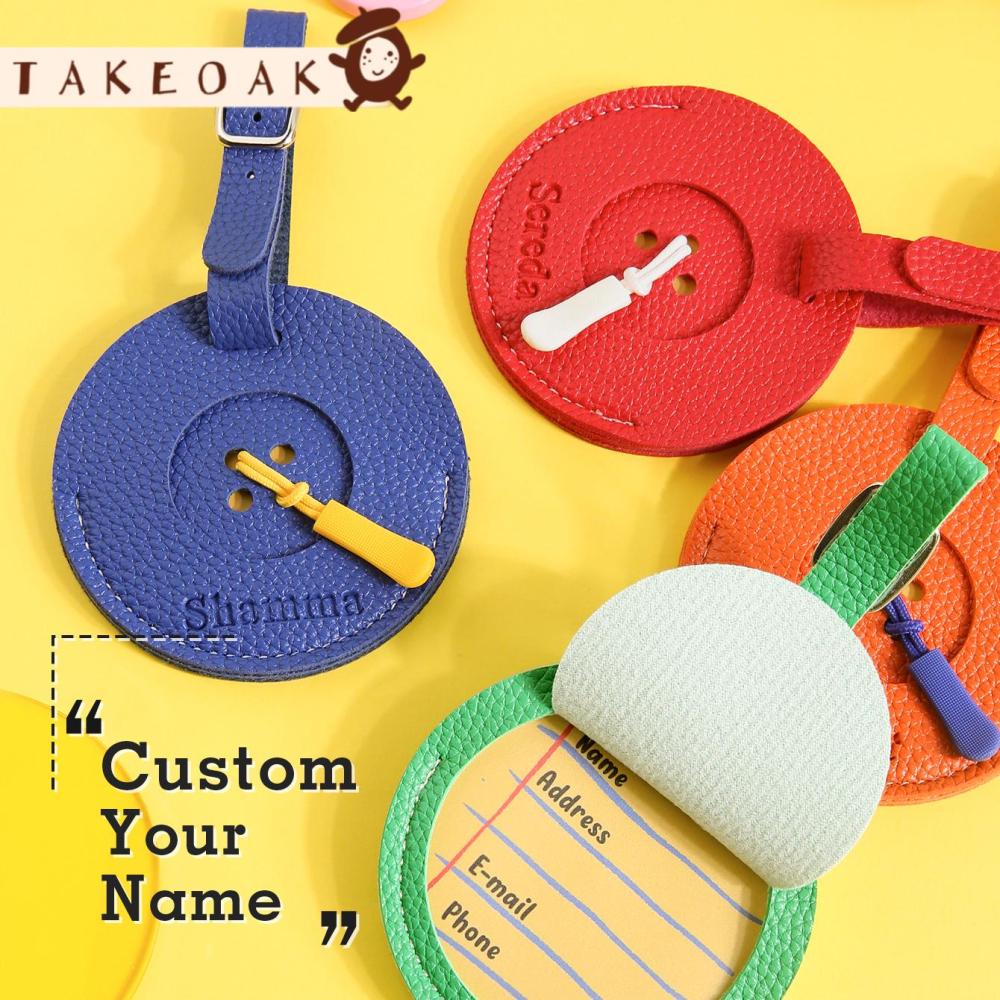Travel Accessories Luggage Straps - Tag Bagasi Kulit PU dengan Nama