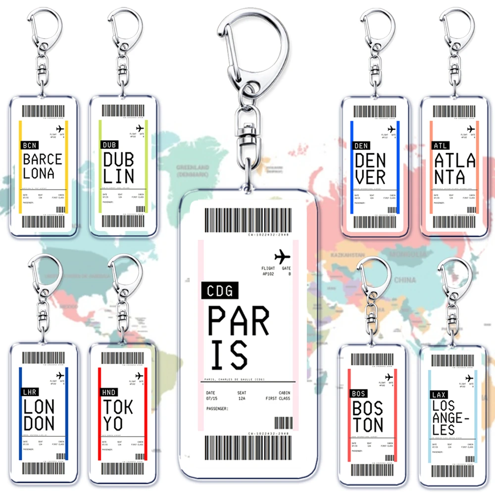 Travel Accessories New York - Pesawat tiket Boarding Pass gantungan kunci