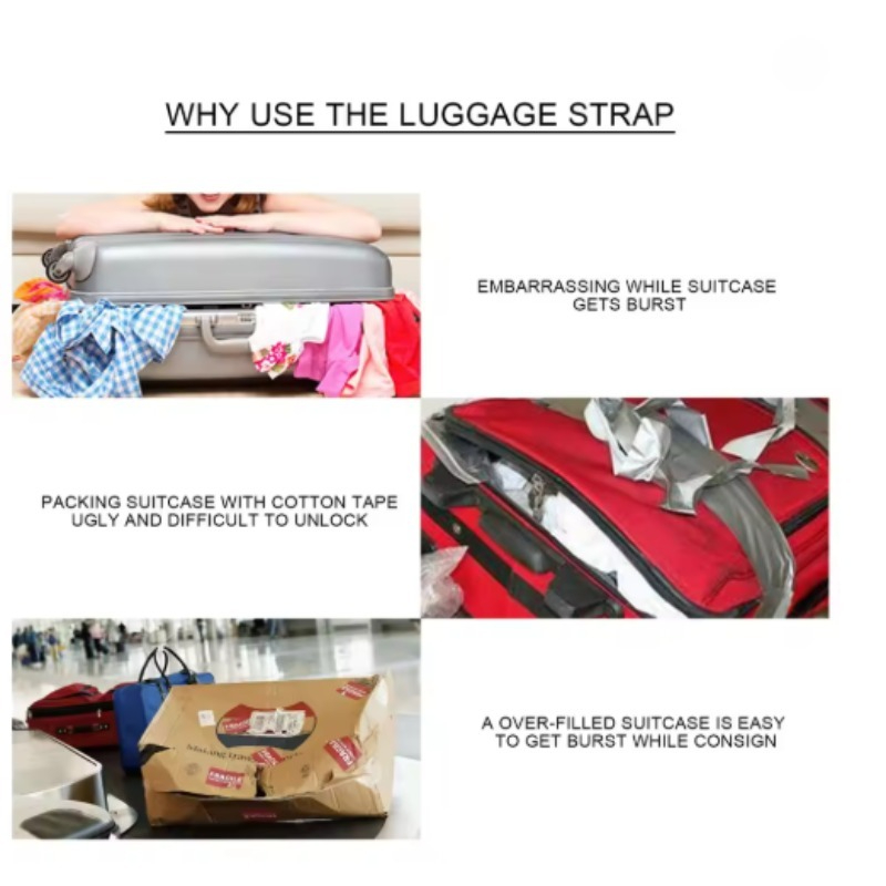 Tali Bagasi Bentuk Lurus untuk - Travel Accessories Luggage Straps ulasan dan harga