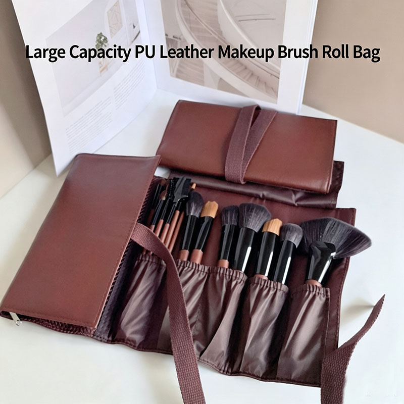Tas Gulung Kuas Makeup Kulit P - Travel Accessories Organizer Bag ulasan dan harga