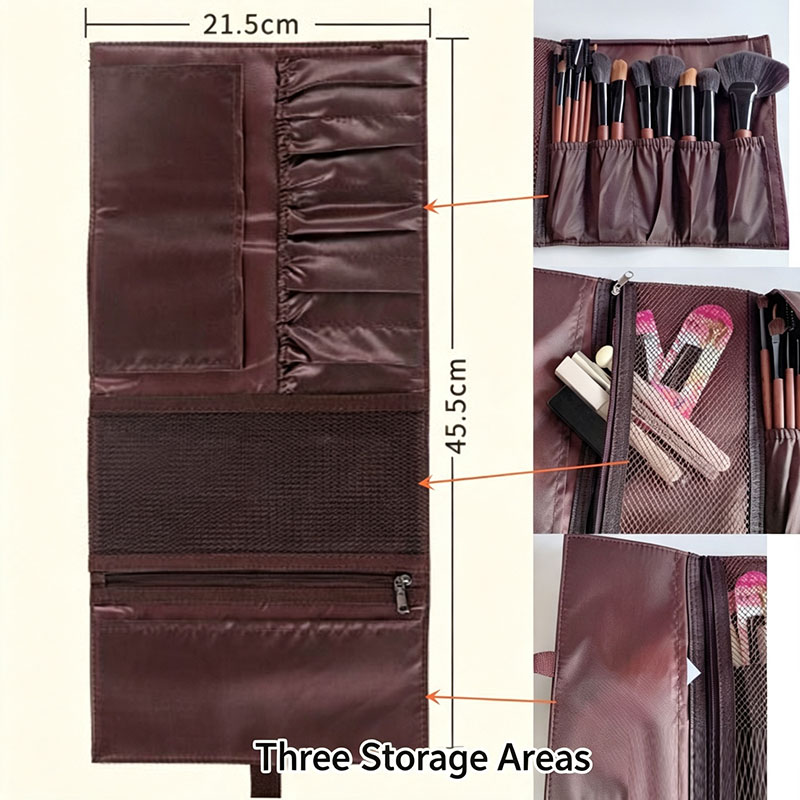 Tas Gulung Kuas Makeup Kulit P - Travel Accessories Organizer Bag ulasan dan harga