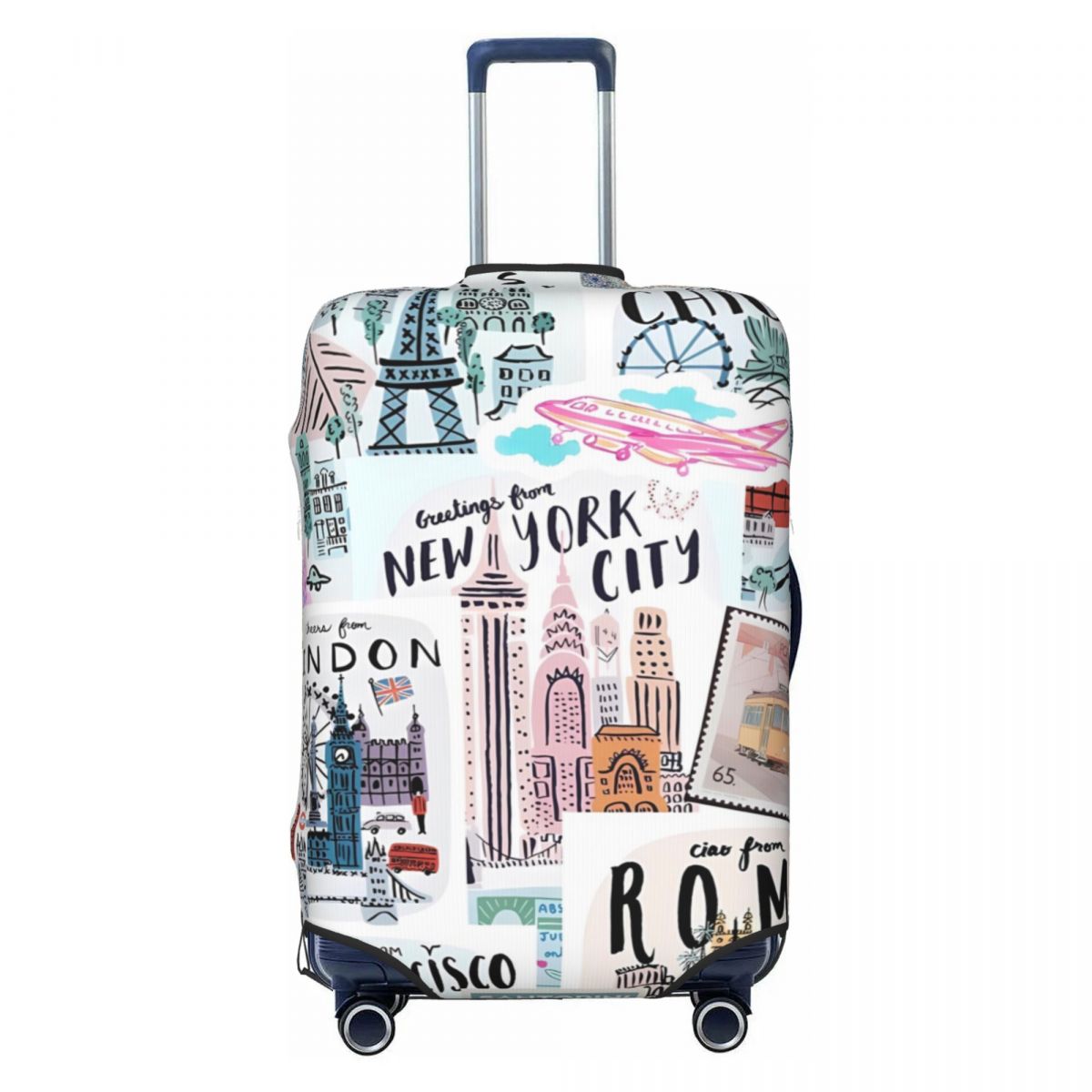Sarung koper motif perjalanan  - Travel Accessories New York ulasan dan harga