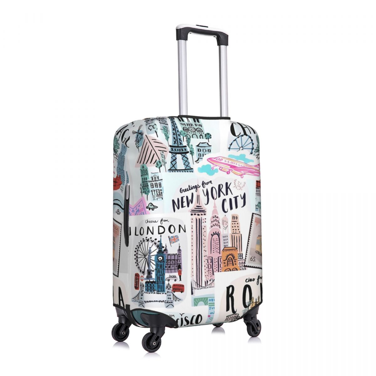 Sarung koper motif perjalanan  - Travel Accessories New York ulasan dan harga