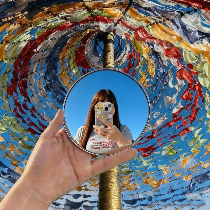 Cermin Selfie Genggam Portabel - Travel Accessories Store ulasan dan harga