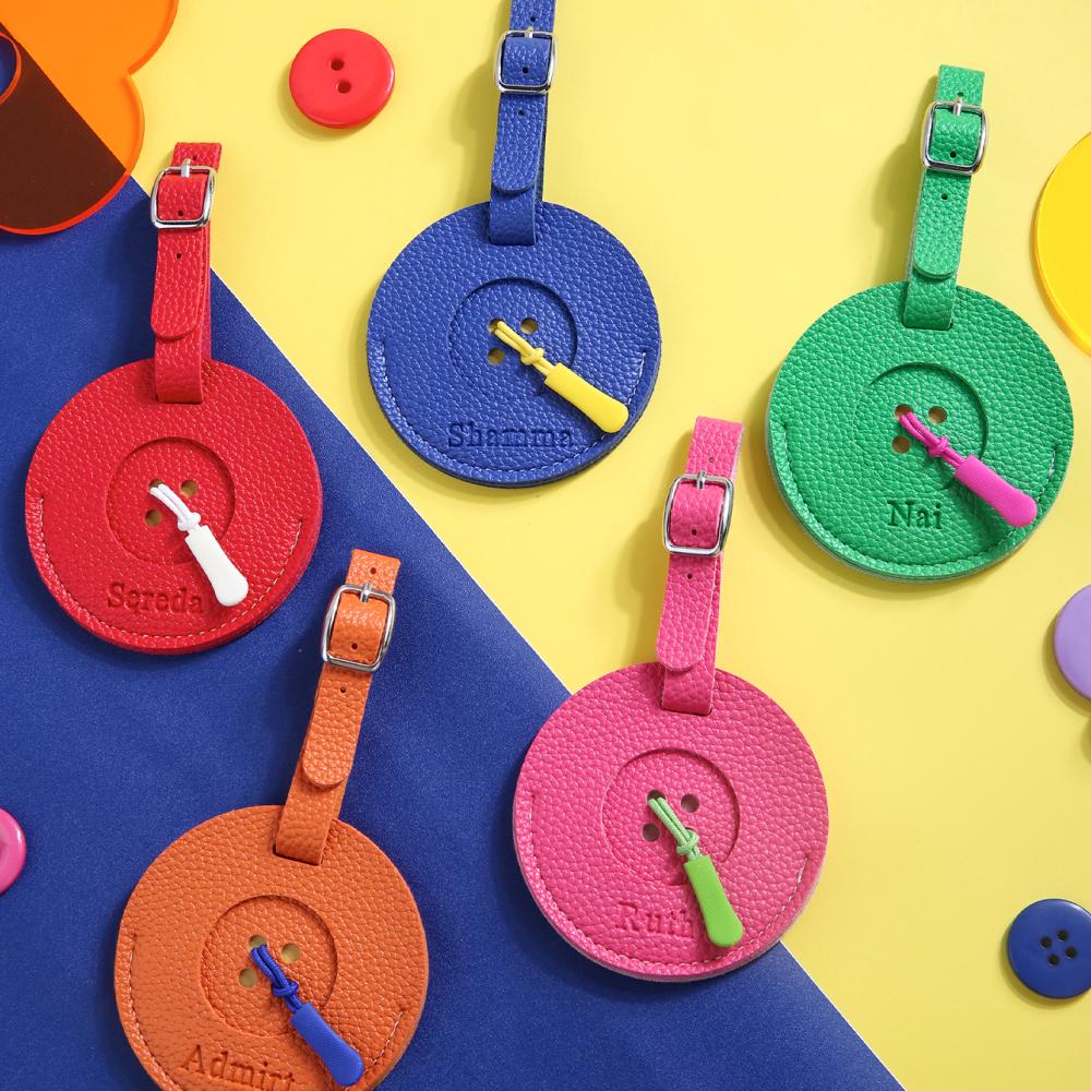 Tag Bagasi Kulit PU dengan Nam - Travel Accessories Luggage Straps ulasan dan harga