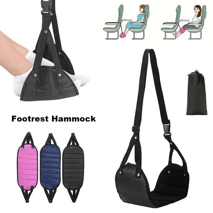 Hammock Penyangga Kaki Portabe - Travel Accessories Long Flight ulasan dan harga
