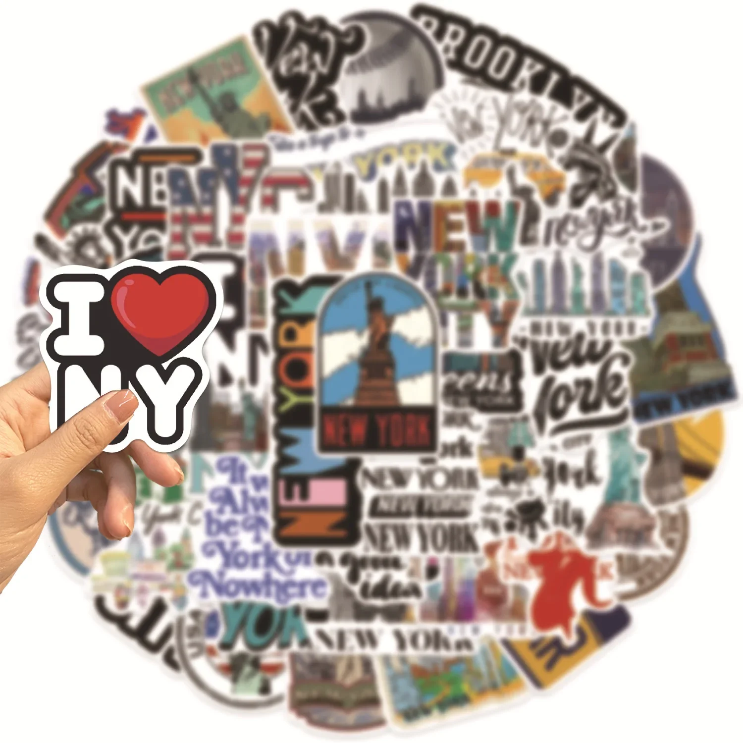 50/100 Buah Stiker Perjalanan  - Travel Accessories New York ulasan dan harga