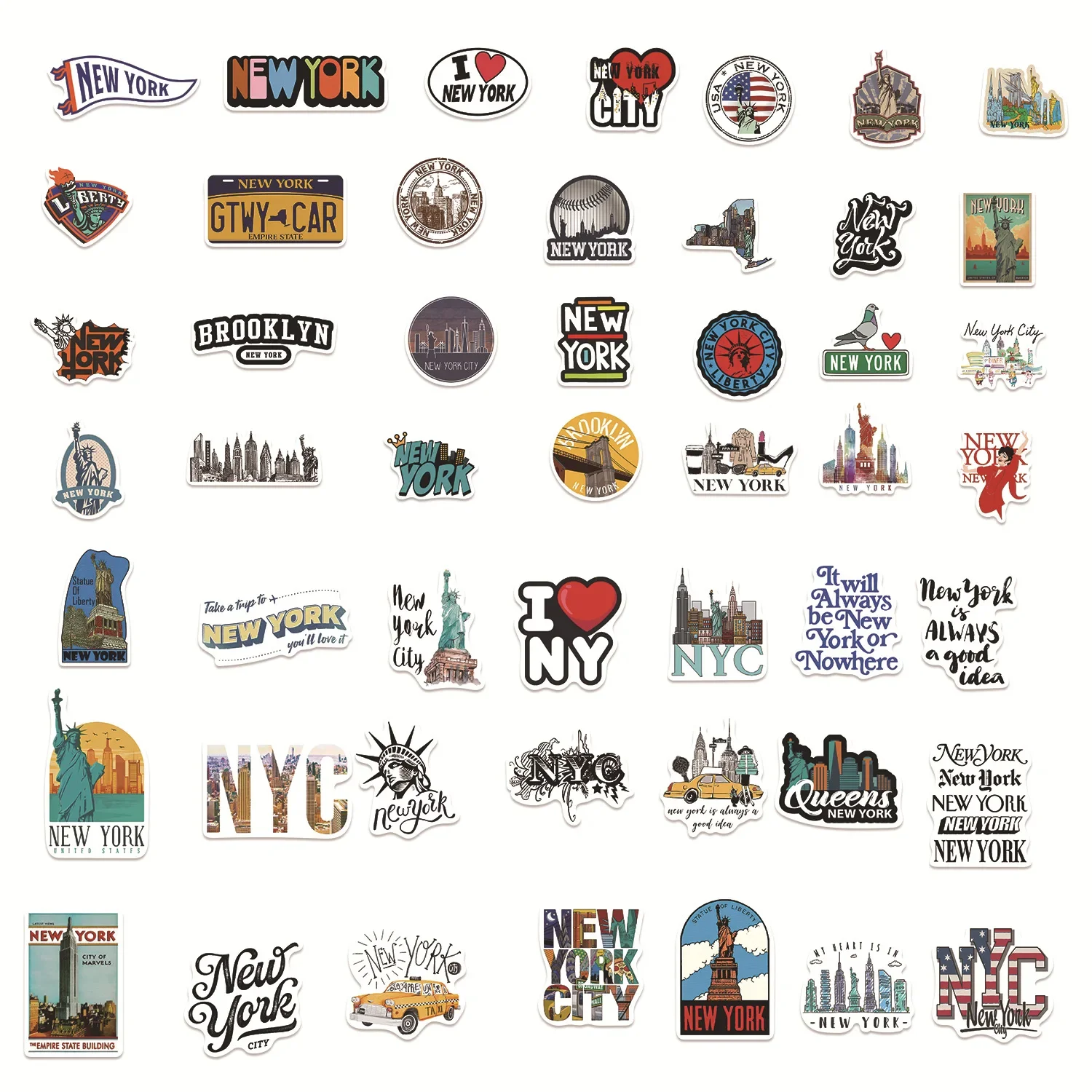 50/100 Buah Stiker Perjalanan  - Travel Accessories New York ulasan dan harga