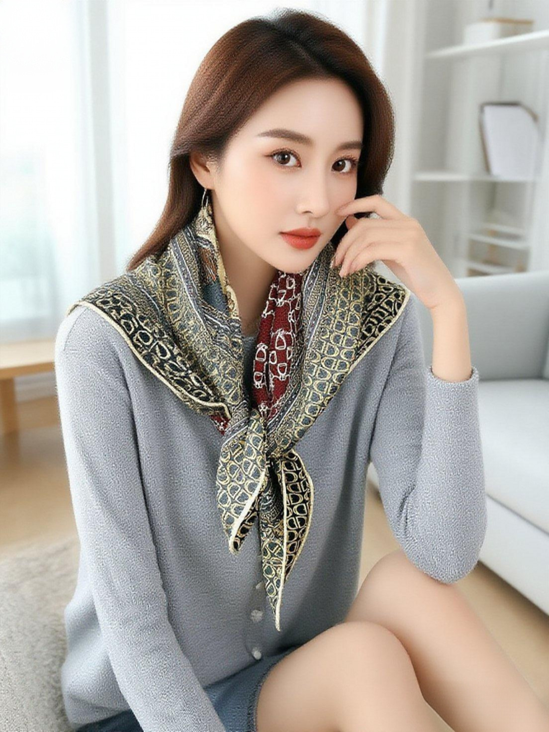 Syal Wol Cetak Dua Sisi 90CM,  - Travel Accessories Neck ulasan dan harga