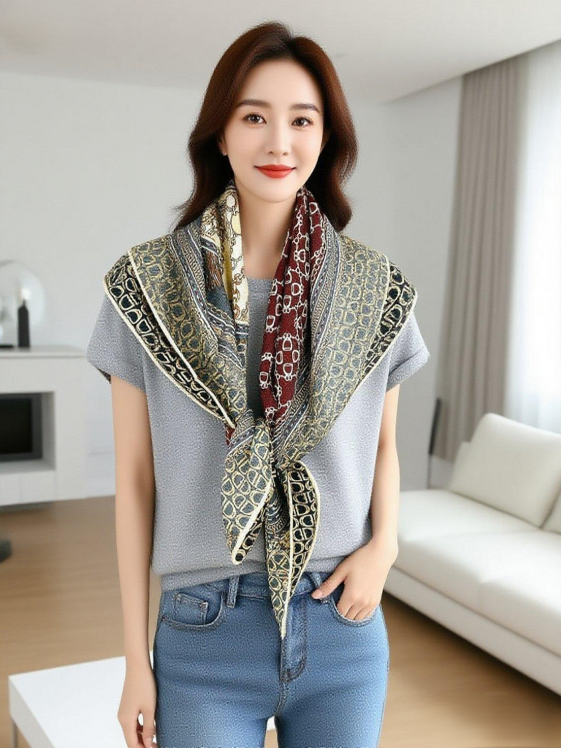 Syal Wol Cetak Dua Sisi 90CM,  - Travel Accessories Neck ulasan dan harga