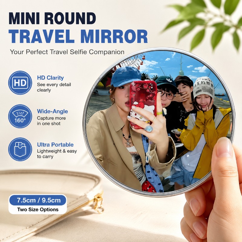 Cermin Cembung Bulat Portabel  - Travel Accessories Store ulasan dan harga